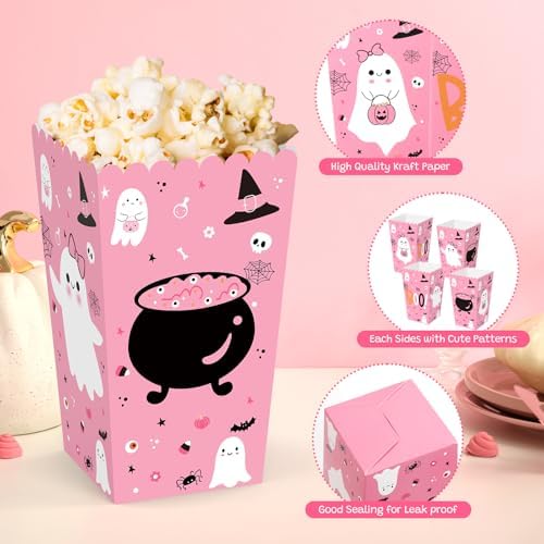 24 Pcs Halloween Popcorn Boxes with Cute Designs