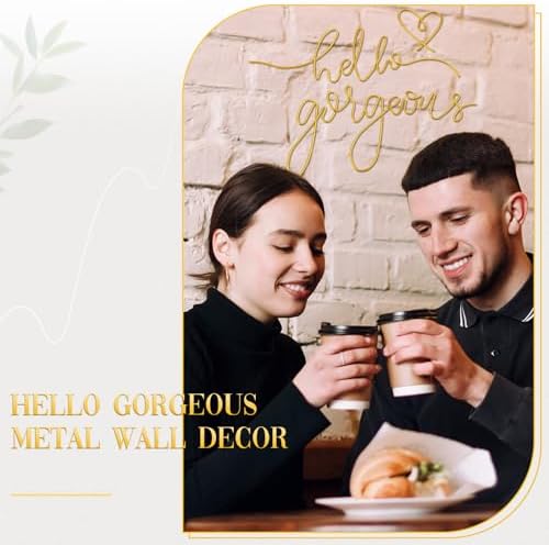 Hicarer Hello Gorgeous Gold Wall Art Decor Set