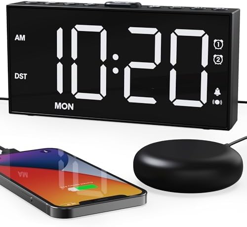ROCAM Loud Vibrating Alarm Clock with Bed Shaker