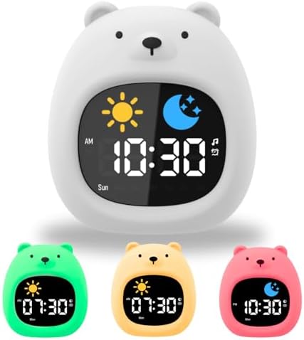Kids Alarm Clock with Night Light and White Noise