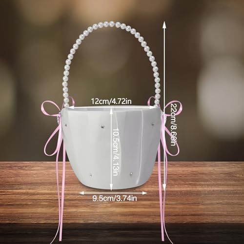 2 Pcs Wedding Flower Girl Baskets Pink