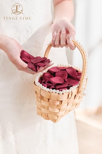 TINGE TIME 300pcs Silk Rose Petals Heart Shape Wedding Decor