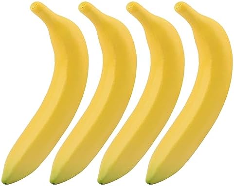 HONUTIGE Artificial Bananas 4Pcs Lifelike Fake Fruit Decor