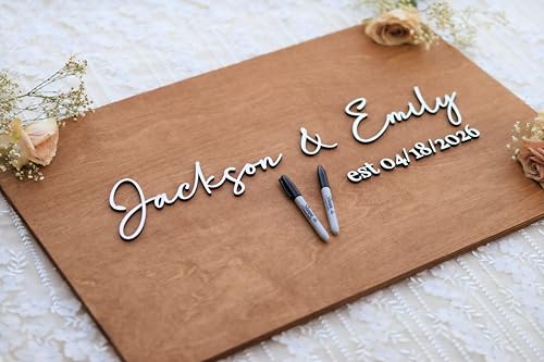 Personalized Last Name Guest Book with 3D Design