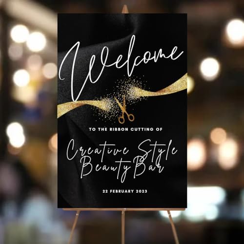 Personalized Grand Opening Banner Sign with Ribbon Cutting Ceremony