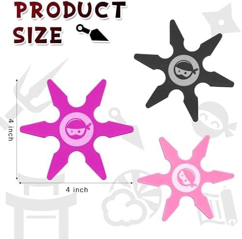 Chivao Ninja Foam Stars Party Favor Pack 24 Pcs