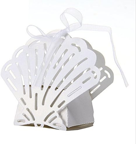Joinwin 50 Pack Laser Cut Seashell Wedding Favor Boxes With Ribbon