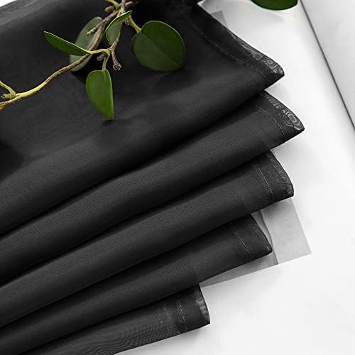 MIULEE Black Window Scarf Valance for Halloween Decor