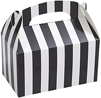Fun Express Black and White Striped Favor Boxes - Set of 12