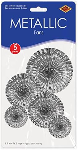Beistle Metallic Foil Decorative Fans 5 Pack