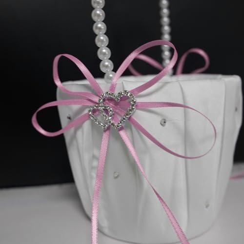 2 Pcs Wedding Flower Girl Baskets Pink