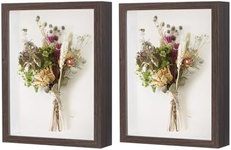 2 Pack 6x8 Inch Wooden Shadow Box Frame Display Case