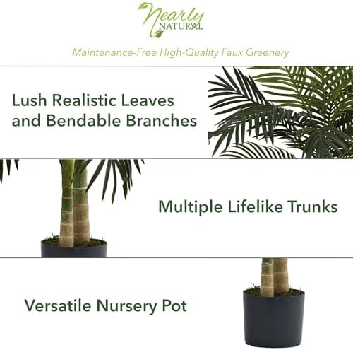 Nearly Natural 4ft Golden Cane Palm Artificial Tree 1