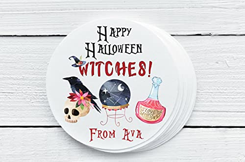 Personalized Witchy Halloween Favor Labels
