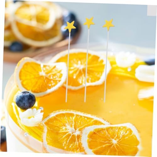 Yardwe 100Pcs Gold Star Cake Toppers Reusable Decorations