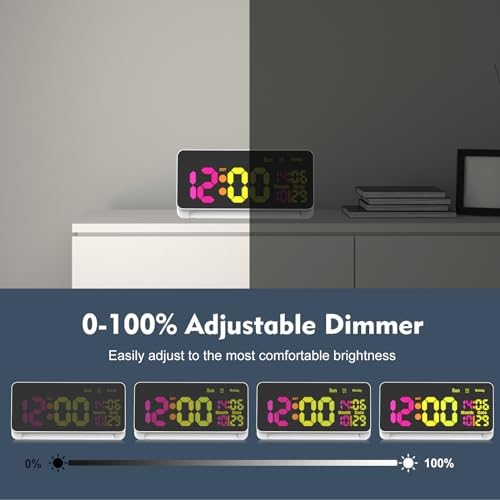 PERSUPER 120db Super Loud Alarm Clock with Bluetooth and RGB Night Light