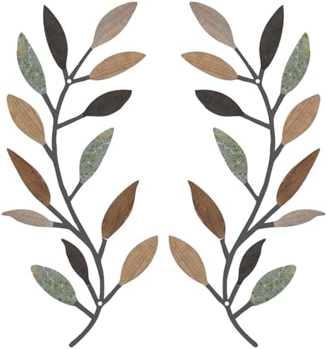 Zhengmy 2 Piece Metal Leaf Wall Sculpture