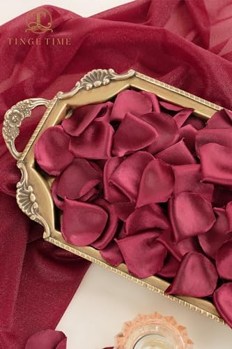 TINGE TIME 300pcs Silk Rose Petals Heart Shape Wedding Decor