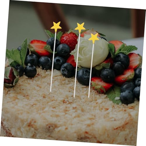 YARNOW 100Pcs Gold Star Cupcake Toppers for Birthday Celebrations