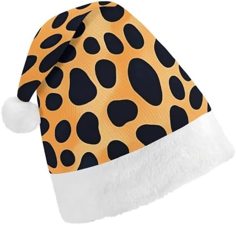 NWGHM Santa Hat Black Gold Leopard Christmas Headwear