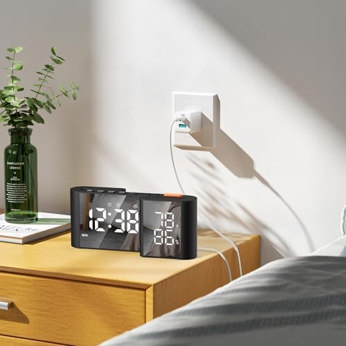 Vauno Dual Display Alarm Clock with FM Radio and Dimmer
