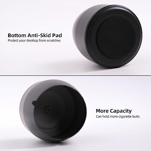 INONE Windproof Stainless Steel Ashtray with Lid