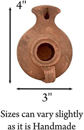 Herodian Biblical Oil Lamp with Handle - Handmade in Holy Land