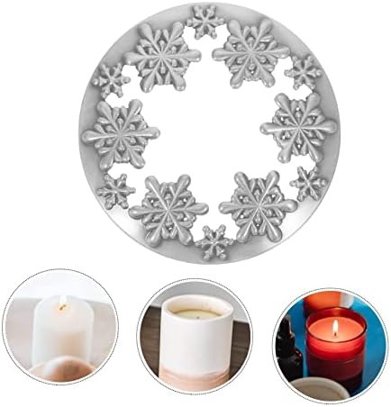 Sewroro Christmas Candle Jar Lid Snowflake Design Candle Holder Cover