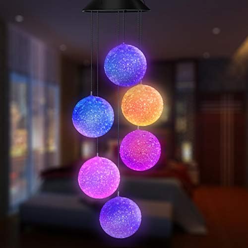 Color Changing Solar Wind Chime Spiral Crystal Mobile