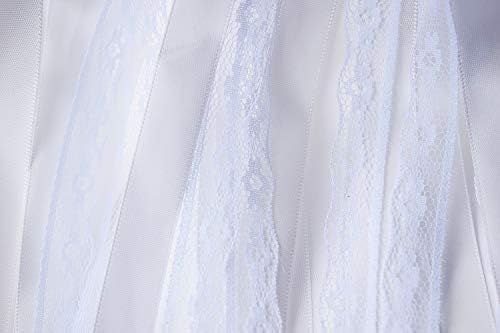 Kingsnow 50 Pack White Lace Streamer Wands with Silver Bells