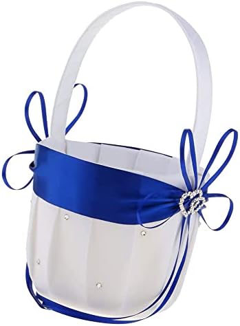2PCS Wedding Flower Girl Baskets with Red Satin and Rhinestone Design