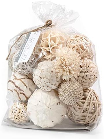 ANDALUCA Decorative Balls Bowl Filler White Cream