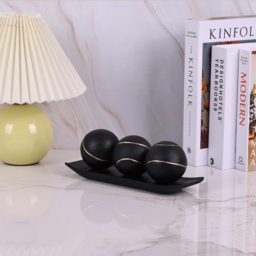 LCCCK Decorative Tray with Gold Orbs Set