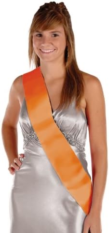 Orange Satin Sash Party Accessory 1 Count