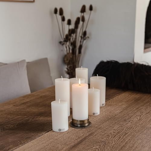 Handmade European Pillar Candles 6 Pack Unscented