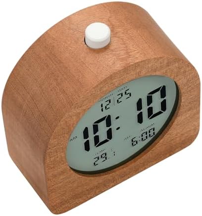 Plumeet Wooden Digital Alarm Clock with Snooze and Nightlight