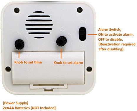 Betus Non-Ticking Robot Alarm Clock - Ruby Red
