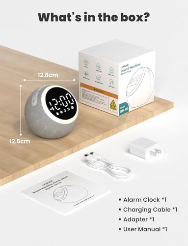 LIORQUE Alarm Clock with White Noise and Night Light