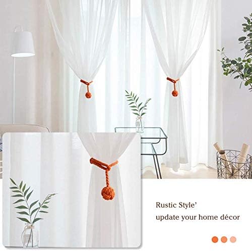 EleCharm 1Pair Hand Knitting Cotton Curtain Rope Tie Band Orange