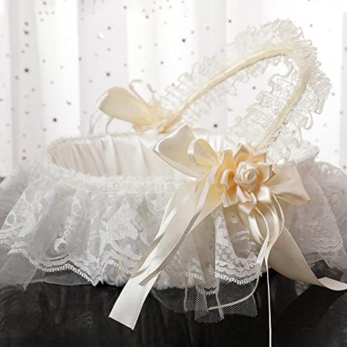 IUIBMI Ivory Flower Girl Baskets for Weddings