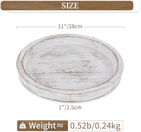 Hanobe Round Wooden Candle Plate Holder Tray