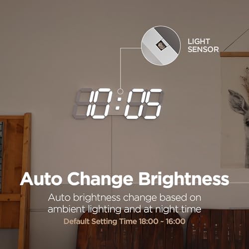 Mooas 3D LED Clock with Calendar and Remote Control