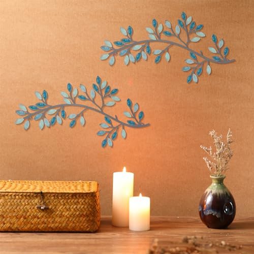 Hotop 2 Piece Metal Tree Leaf Wall Decor