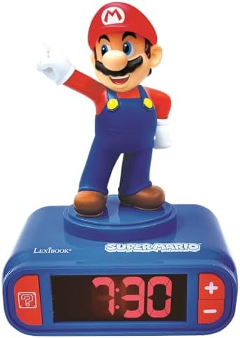LEXiBOOK Super Mario Nightlight Alarm Clock