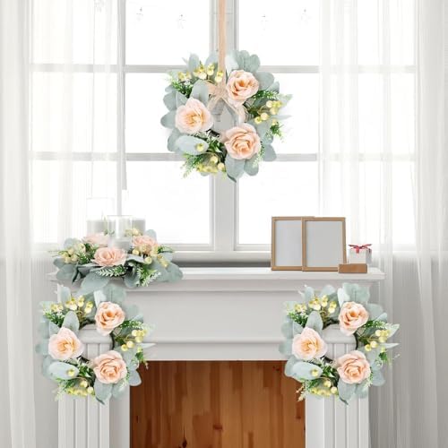 6 Pcs Wedding Rose Candle Rings Swag Wreath Garland Decor