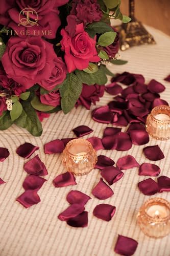 TINGE TIME 300pcs Silk Rose Petals Heart Shape Wedding Decor
