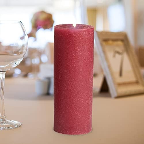 Mottled Pillar Candles by Bask - Set of 6 3x6 Dripless Unscented Holiday Candles