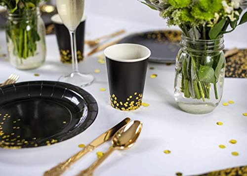 Black and Gold Confetti Napkins 50 Pack 3-Ply