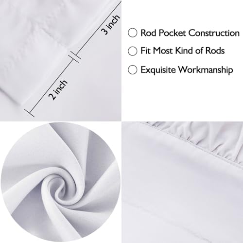 HIG 2 Pack White Ruffle Bow Tie Valances