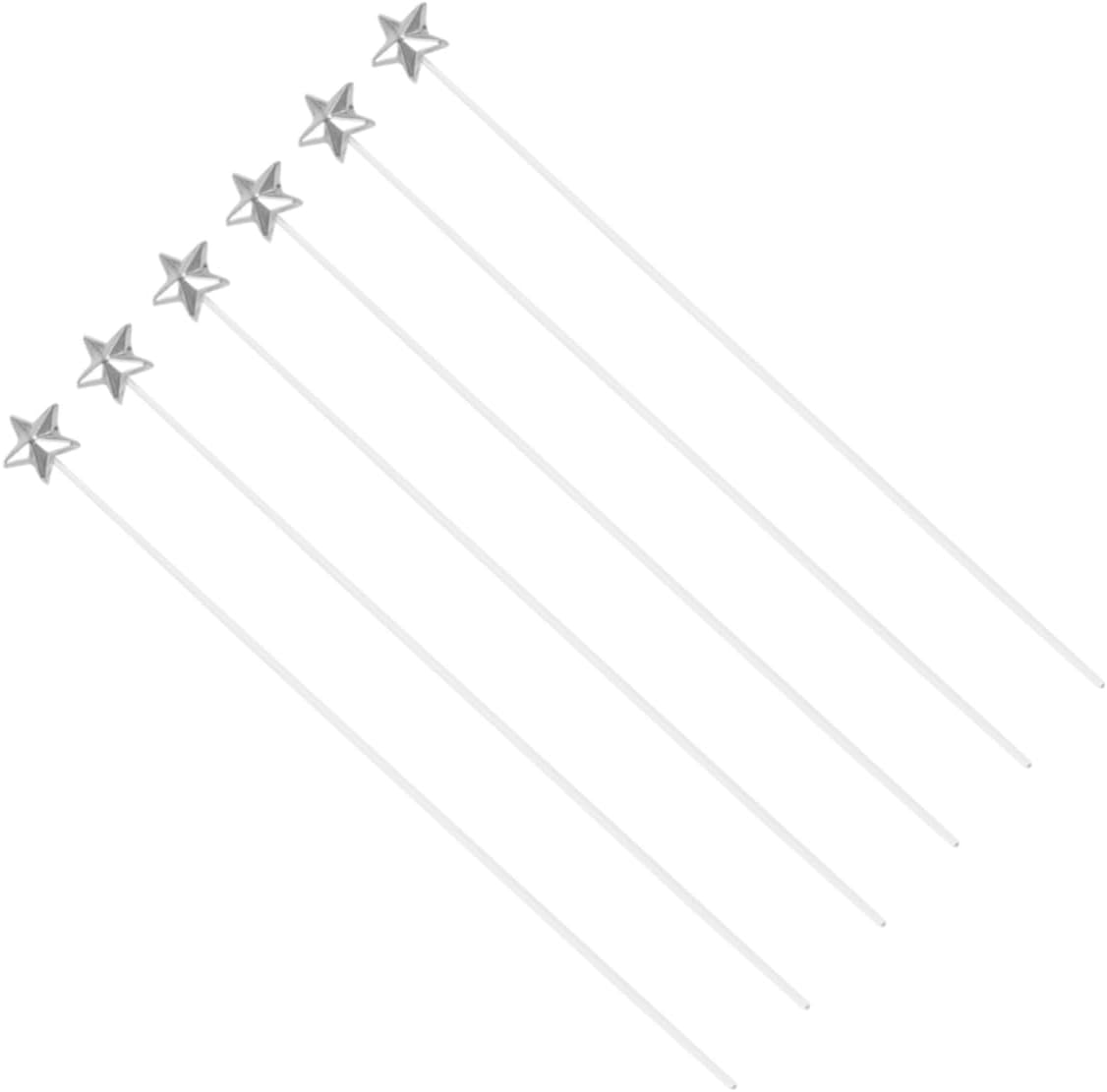 LIFKOME 50pcs Five-Pointed Star Cake Toppers Silver Decorations